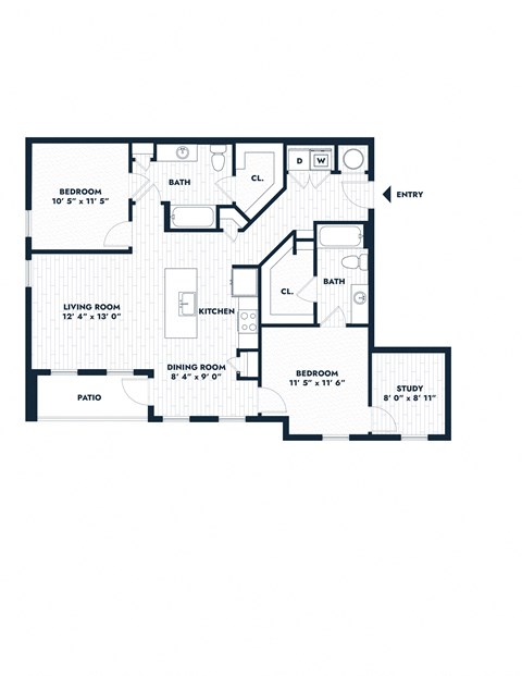floor plan of the second level of the renovated home